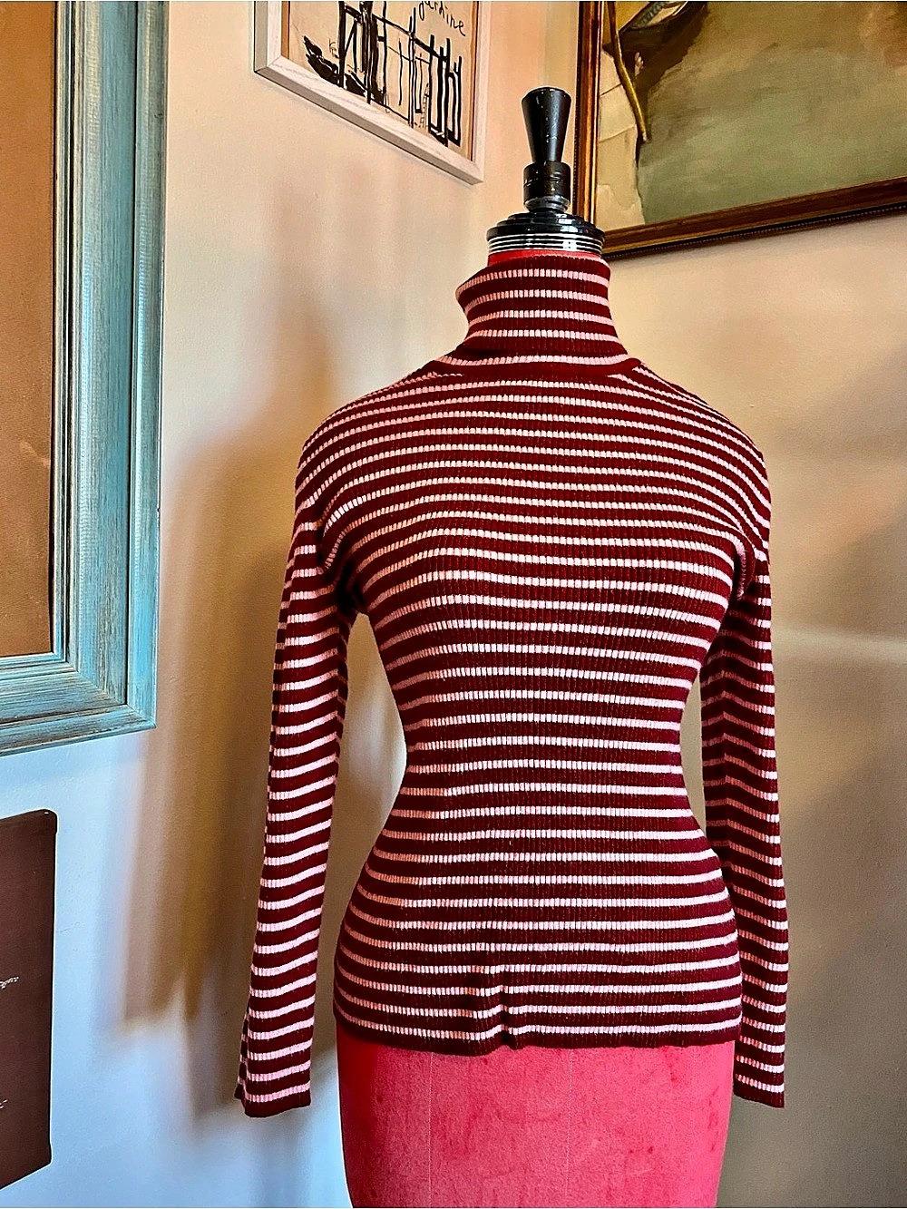 Striped Turtleneck Sweater